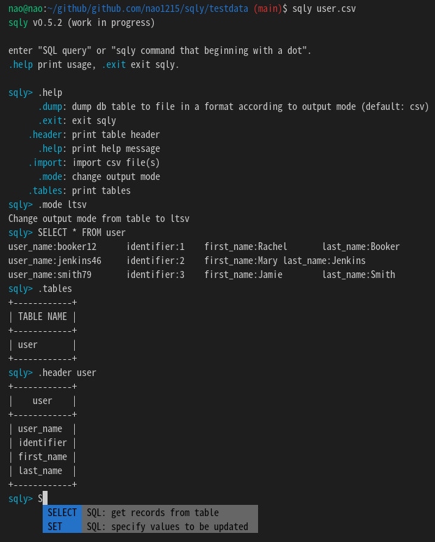 【Golang】CSV/TSV/LTSV/JSONにSQLを実行するsqlyコマンドを作った話【開発背景/設計/使い方】