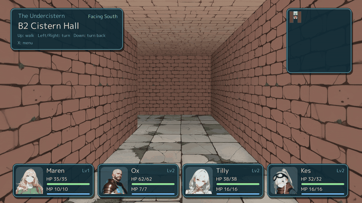 steps and turns in a brick corridor